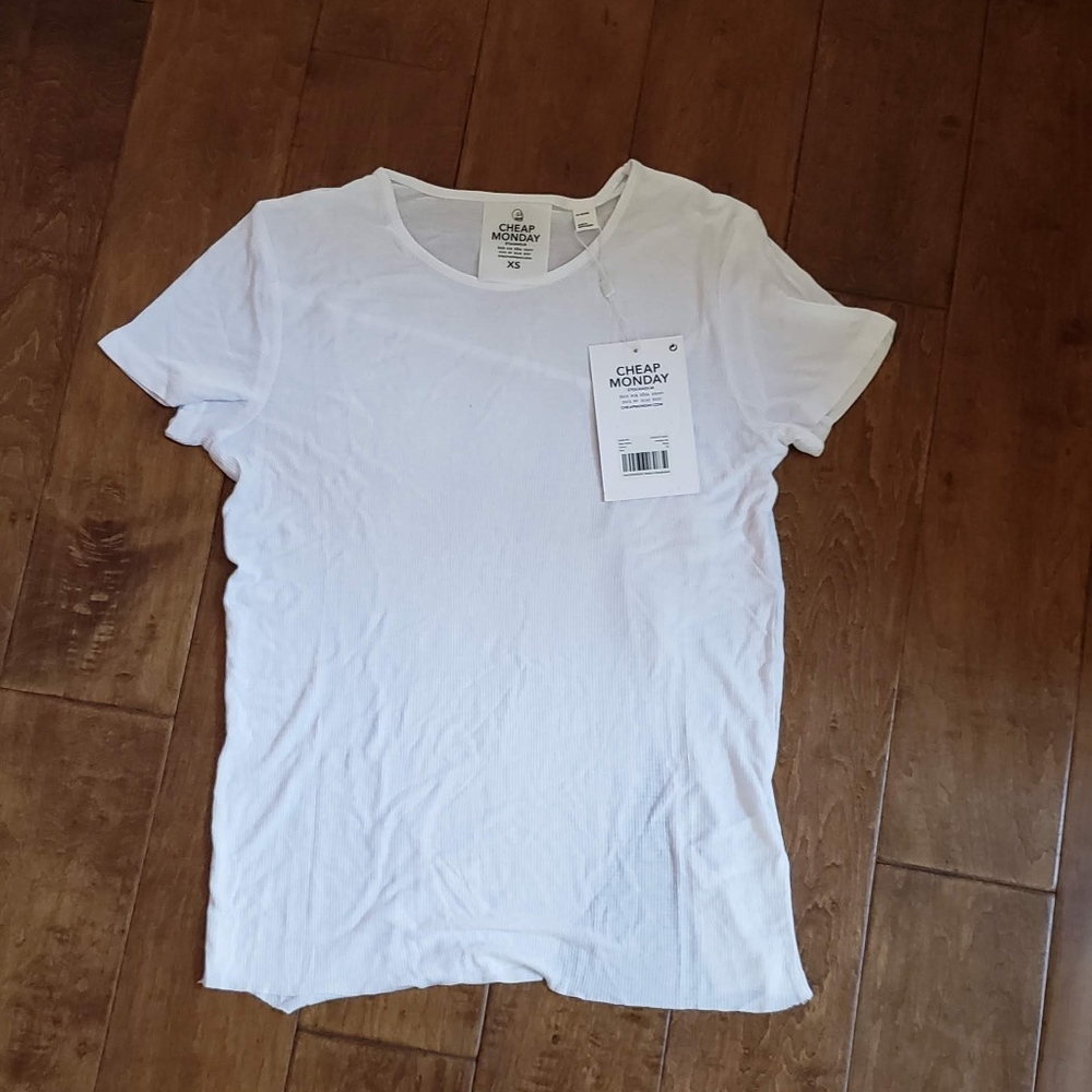 Cheap Monday Intention Ribbed Split Back Tee - Picture 3 of 5
